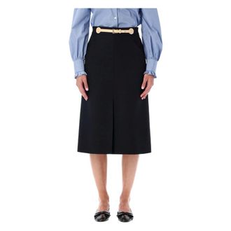 Valentino Garavani Rokken, Dames, Zwart, S, Elegante Midi Rok voor Vrouwen