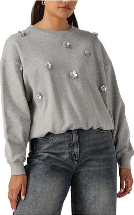 Nukus Beatriz Pullover Flower - Dames - Sweatshirts - Grijs - L - Katoen - Hoodies & sweatvesten