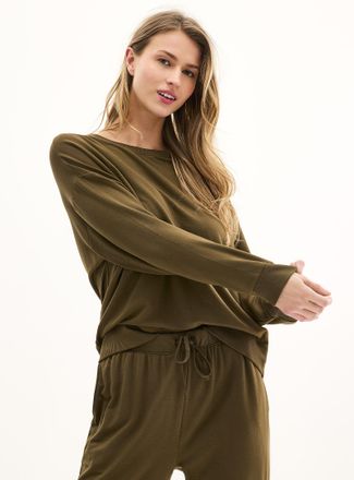 Miiyu Womens Brushed underside supple lounge sweatshirt