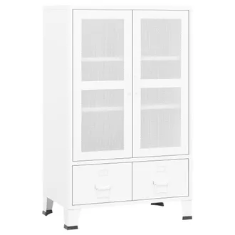 vidaXL Toalla Industrial De Metal Blanco 70x40x115 Cm