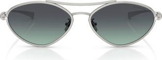 Tiffany & Co. 58mm Irregular Sunglasses in Silver /Azure Gradient Grey at Nordstrom
