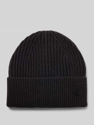 Calvin Klein Wollmütze in Strick-Optik Modell Metal in Black, Größe 1