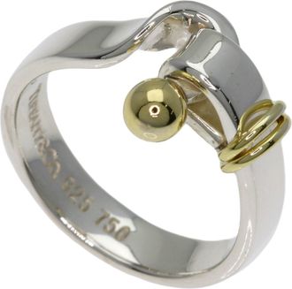 Tiffany & Co. Silver Yellow Gold Yellow Gold (18K) Silver Band Ring (Pre-Owned)