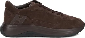 Hogan Mens Sneakers Suede Rosewood Calfskin Trainers