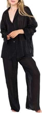 Honeydew Intimates Sheer Bliss Stripe Pajamas in Black at Nordstrom, Size X-Small