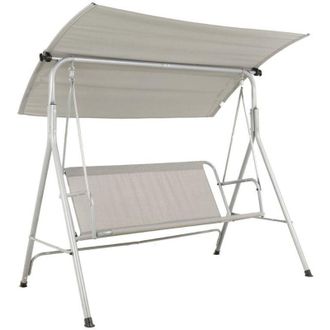 OEM Progarden Balancin Plegable Gris Metal Txt, Balancin Plegable Gris Metal Txt Este Elegante Mueble Esta Hecho De Acero Y Poliester, Y Forma Un Zona De 