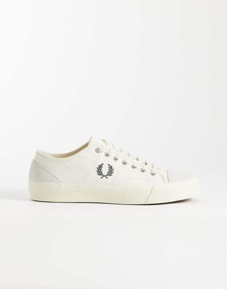 Fred Perry Hughes - Sneakers in tela e camoscio &eacute;cru-Bianco