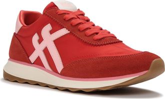 FitFlop Retro-Q FF Fabric Suede Sneakers in Cherry Tomato/warm Pink at Nordstrom, Size 8.5