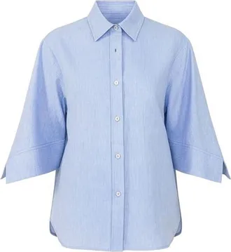 C&acirc;llas Milano Georgie Shirt with flared sleeves in Pale Blue at Nordstrom, Size 0 It