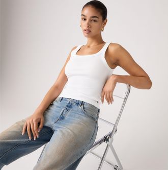 Levi's Essential Ribbed Tank Top - Womens - XS - White