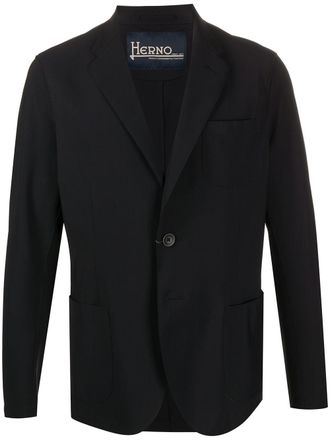 Herno patch pocket blazer - men - Polyamide/Spandex/Elastane - 52 - Black