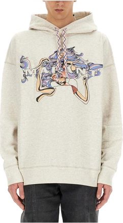 Isabel Marant Hoodies & sweatvesten, Heren, Beige, S, Katoen, Milanz Sweatshirt