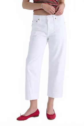 Pistola Denim Kacey Mid Rise Cuffed Boyfriend Jeans In Optic White