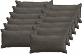 vidaXL Funda De Almohada 12 Uds. Houten Gris Antracita 40 X 80 Cm Pana Vidaxl