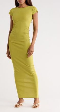 AllSaints Katarina Slim Fit Cap Sleeve Maxi Dress in Unity Green at Nordstrom Rack, Size 10 Us / 14 Uk