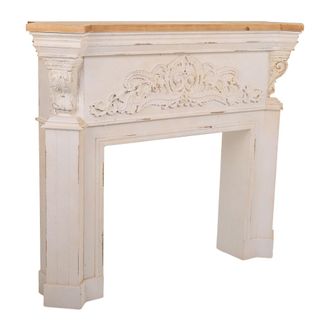 Wanderlust Deco Marco De Chimenea De Madera Tallada Decorativo 142x32x110h Cm