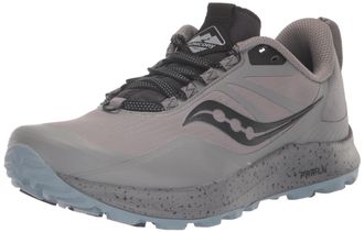 Saucony Womens Peregrine Ice+ 3, Gravel/Black, 5.5