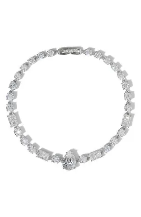 Nadri Everleigh Cubic Zirconia Line Bracelet in Rhodium at Nordstrom