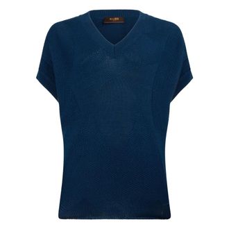 Moorer Dames, Truien, Blauw, Maat: XS Katoen