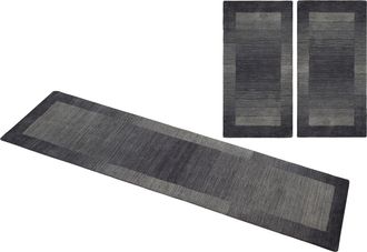 THEKO Bettumrandung »Gabbeh Super, Handweb, Teppich, Bordüre, reine Wolle,« Höhe 9 mm 3 tlg. Bettvorleger, Schlafzimmer, Läufer-Set