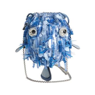 Anya Hindmarch Mini Bags, female, Blue, Size: ONE SIZE Embellished Blowfish Cross-Body