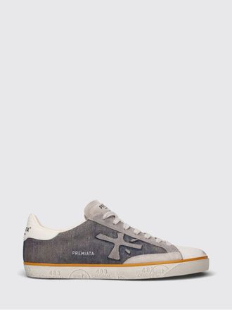 Premiata Stevend Leather and Glitter Sneakers