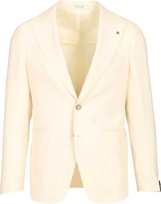 Tagliatore Jassen, Heren, Beige, XL, Unlined Single-Breasted Blazer