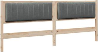 vidaXL Upholstered Headboard Brown 200 cm Solid Pine Wood vidaXL