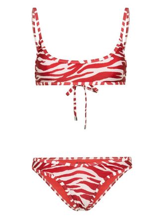 The Attico Set bikini con stampa - Rosso
