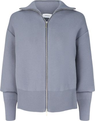 Ferragamo Full Zip Knit Cardigan With Slit Detail