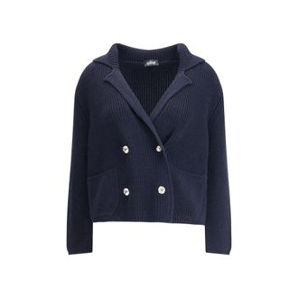 Ella Blue Merino Wool Womens Cardigan