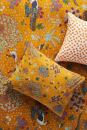 Anthropologie Darby Cotton Slub Printed Shams, Set of 2