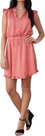 Bella Dahl Ruffle Sleeve Tencel Mini Dress In Blossom Pink