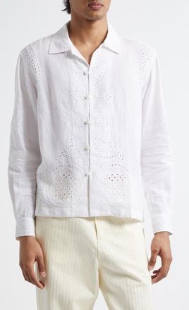 Bode Belvoir Shirt in White at Nordstrom, Size Xx-Large