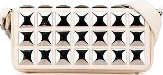 Chanel Hobo Bags - 2003-2004 CC Jersey Pyramid Stud Flap - Gr. unisize - in Weiß - für Damen