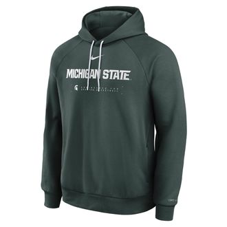 Nike Michigan State Courtside Basketball Practice Nike Mens Dri-FIT Pullover Hoodie in Green | 04EJ024NMST-REJ