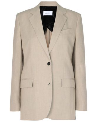 Ferragamo Single Breasted Linen-Blend Blazer