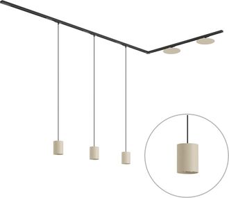 QAZQA Qazqa Sistema De Iluminaci&oacute;n De Riel Moderno Negro Con 3 Luces