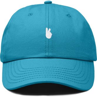 Dalix Lil Peace Sign Dad Cap in Teal at Nordstrom