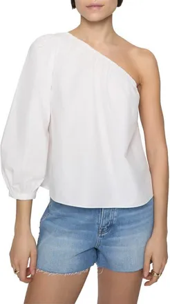Rebecca Minkoff Sadie One-Shoulder Cotton Top in Bright White at Nordstrom, Size X-Small