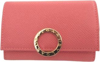 Bulgari Pre-owned Accessories, female, Pink, Size: ONE SIZE Pre-owned Vintage Leather Wallet