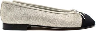 Chanel Silver Glitter Ballet Flats Size 35