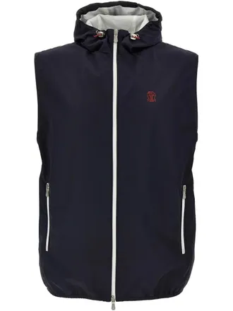 Brunello Cucinelli embroidered gilet - Blue