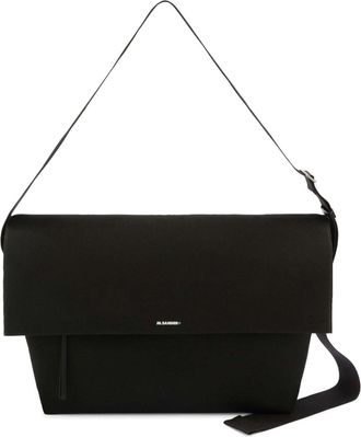 Jil Sander large Utility cotton crossbody bag - women - Cotton - OS - Black