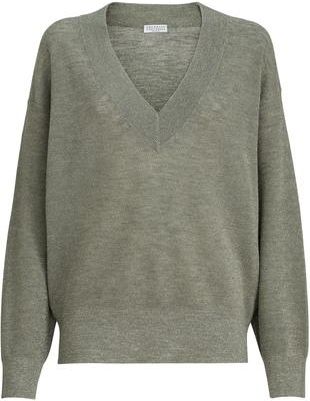 Brunello Cucinelli Linen sweater in Khaki at Nordstrom, Size Xx-Small Eu