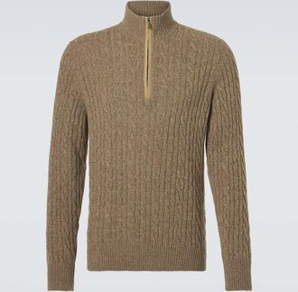 Loro Piana Cable-knit cashmere half-zip sweater