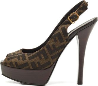 Fendi Sandali con plateau Zucca - Marrone