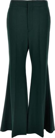 Victoria Beckham Dames, Broeken, Groen, Maat: XS Wol