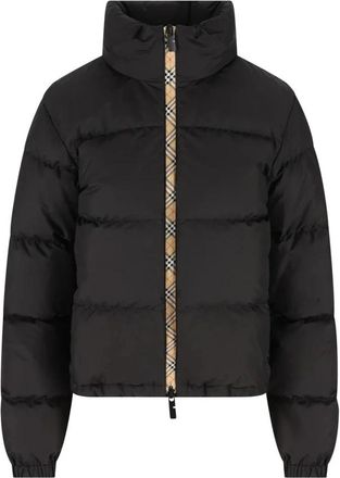 Burberry Korte donsjas - Dames - Gewatteerde jassen - Zwart - S - Polyester - Jassen