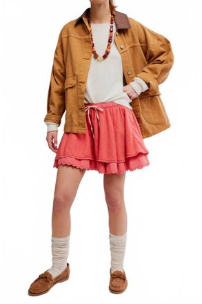 Free People Lady Tulip Mini Skirt In Coral